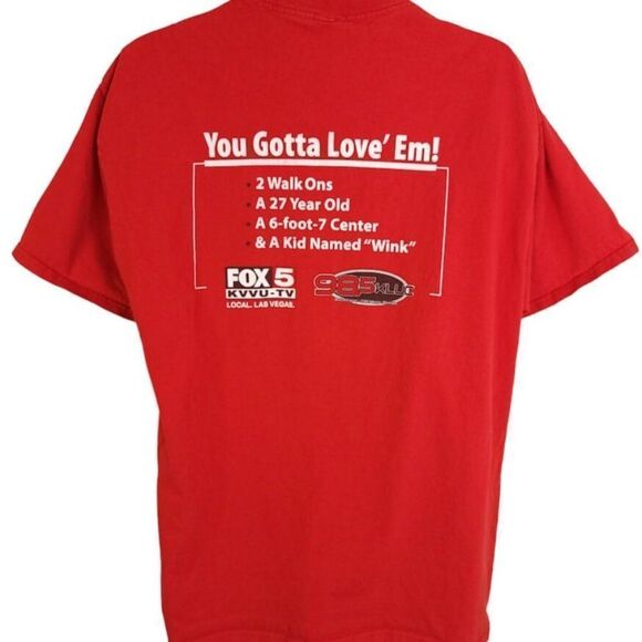 UNLV Runnin Rebels T Shirt Vintage Y2K NCAA Basketball Wink Adams Mens Size XL - Picture 3 of 6